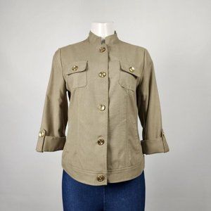 Vintage Olive Gold Button Up Jacket Size S/M